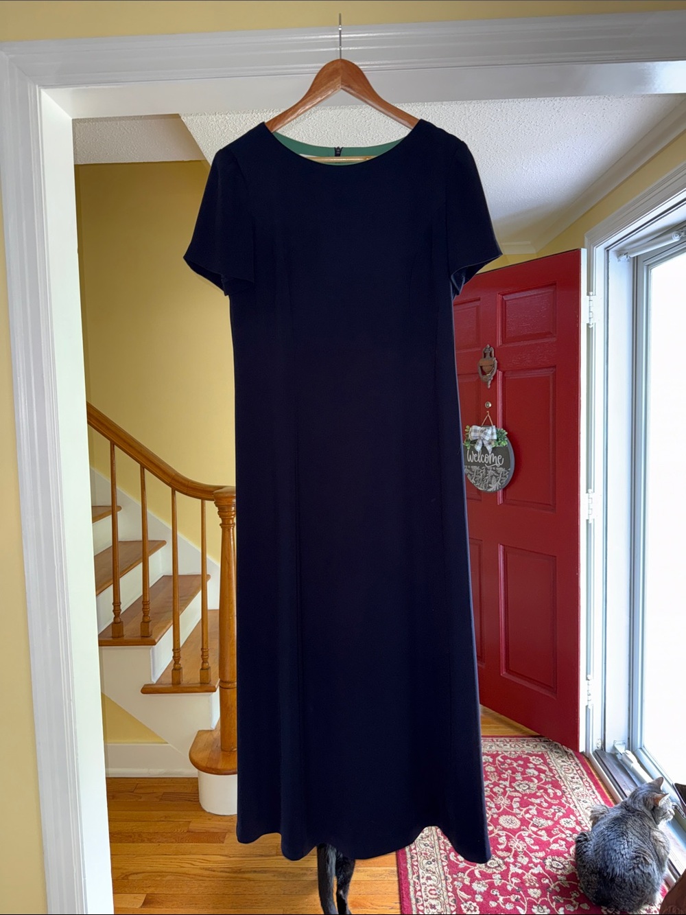 Talbots Navy Short-Sleeve Maxi Dress